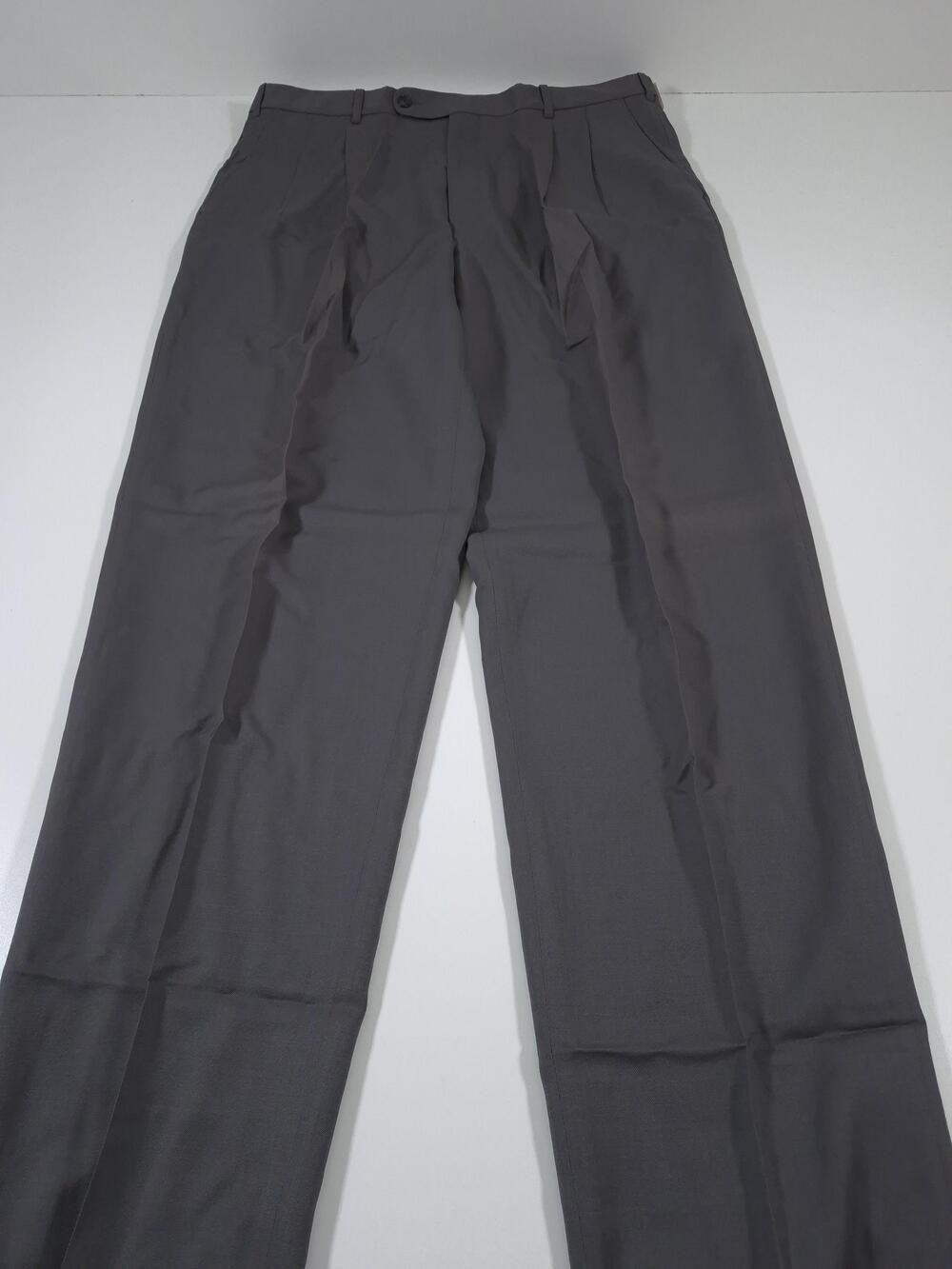 Bannister & Beale Dress Pants Mens 38x36 Black Wool Pleated Unhemmed Canada NWT